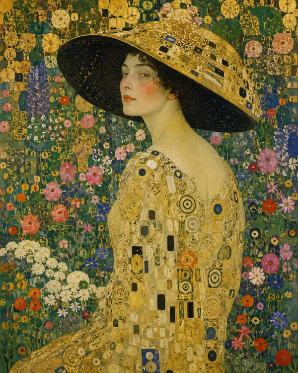 Klimt Woman in a Summer Garden — image 2