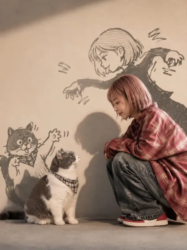 Whimsical Manga Shadow Portrait — image 2