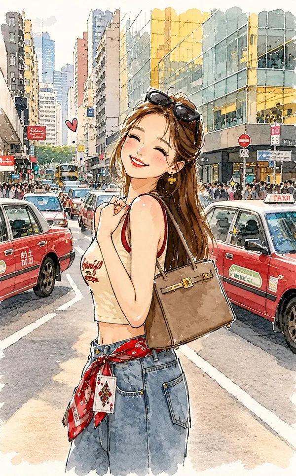 Whimsical Hong Kong Street Doodle — image 2