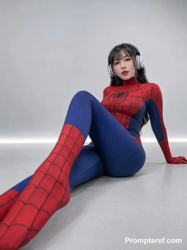 Low-Angle Superhero Cosplay Portrait — image 1