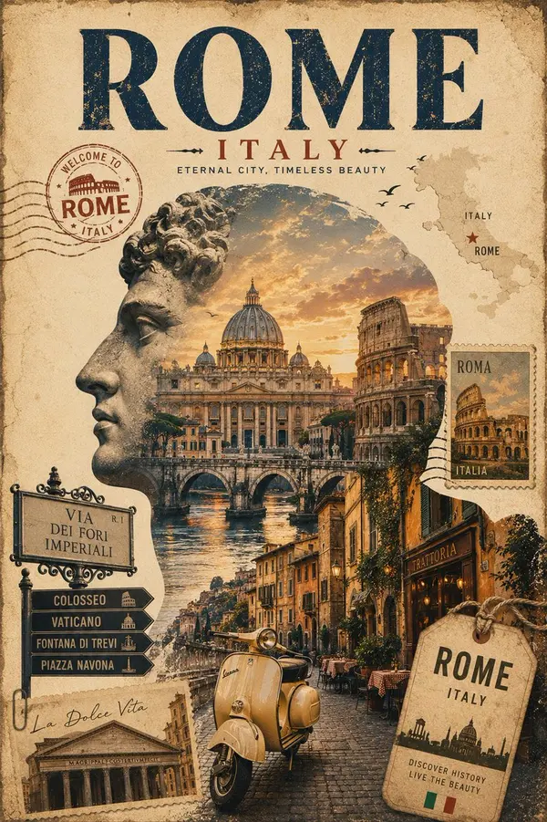 Vintage Collage Travel Poster — image 3