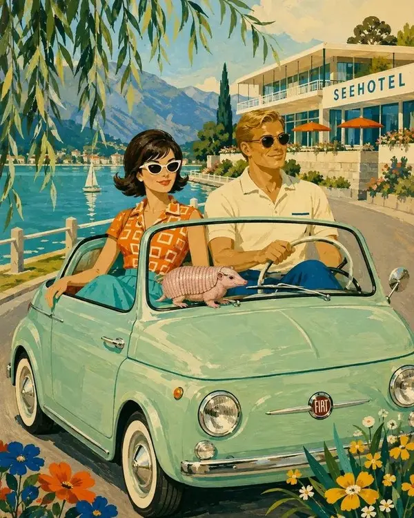 Riviera Mid-Century Travel Poster — image 3
