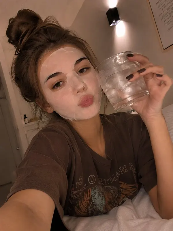 Cozy Skincare Selfie — image 1