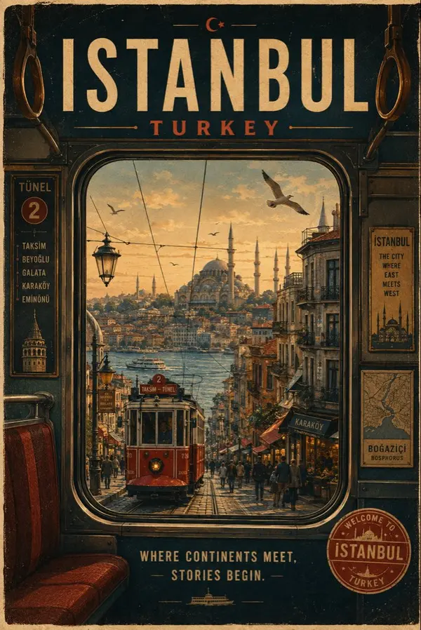 Vintage City Window Travel Poster — image 3