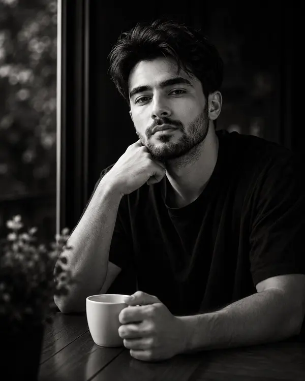 Cinematic Monochrome Editorial Portrait