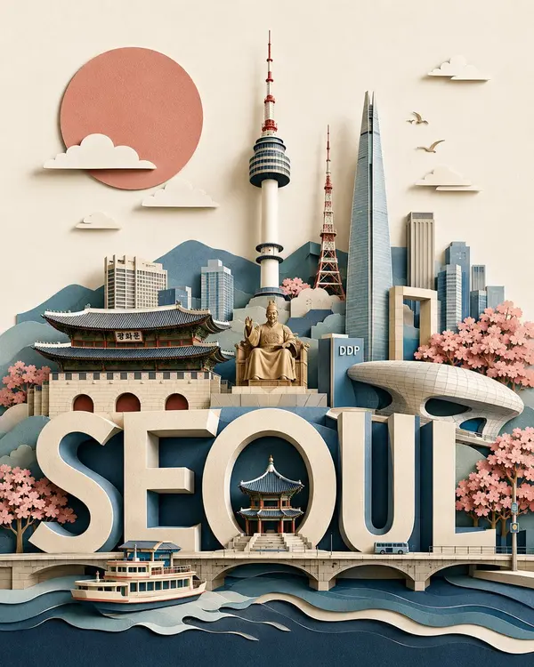 Layered New York Travel Poster — image 2