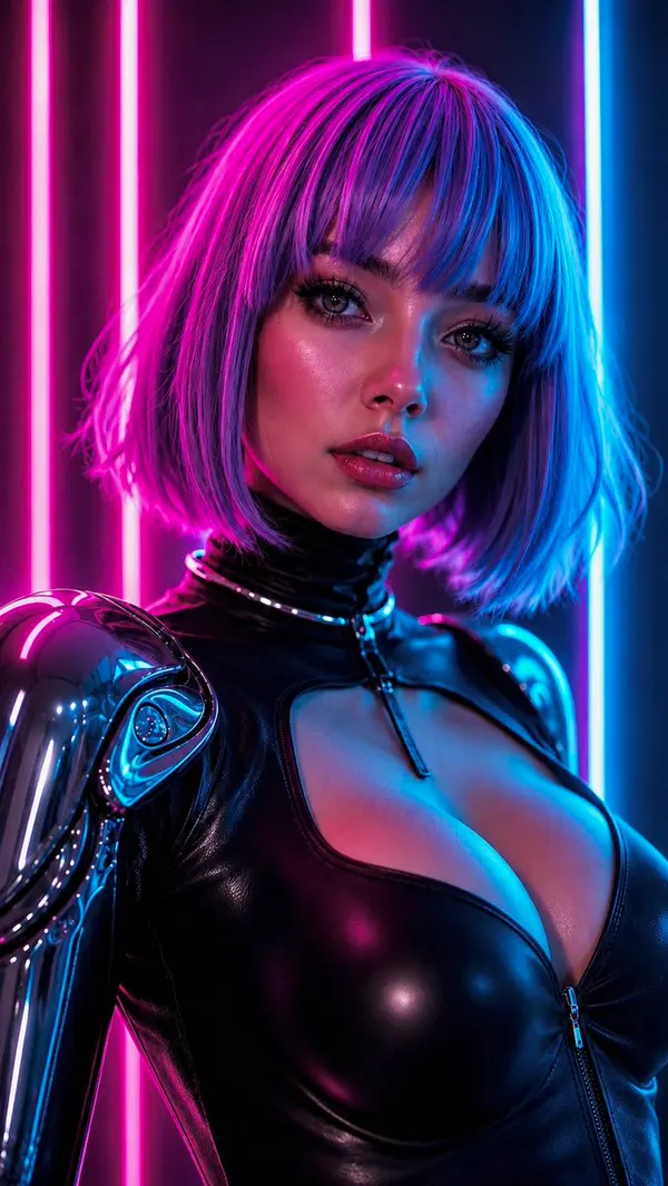 Cybernetic Violet Femme Fatale — image 1