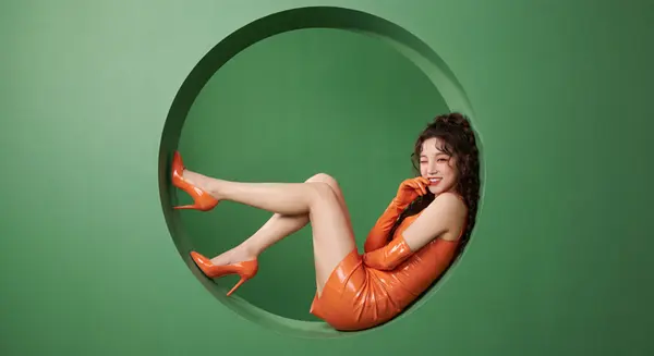 Neon Yellow Latex Studio Portrait — image 4
