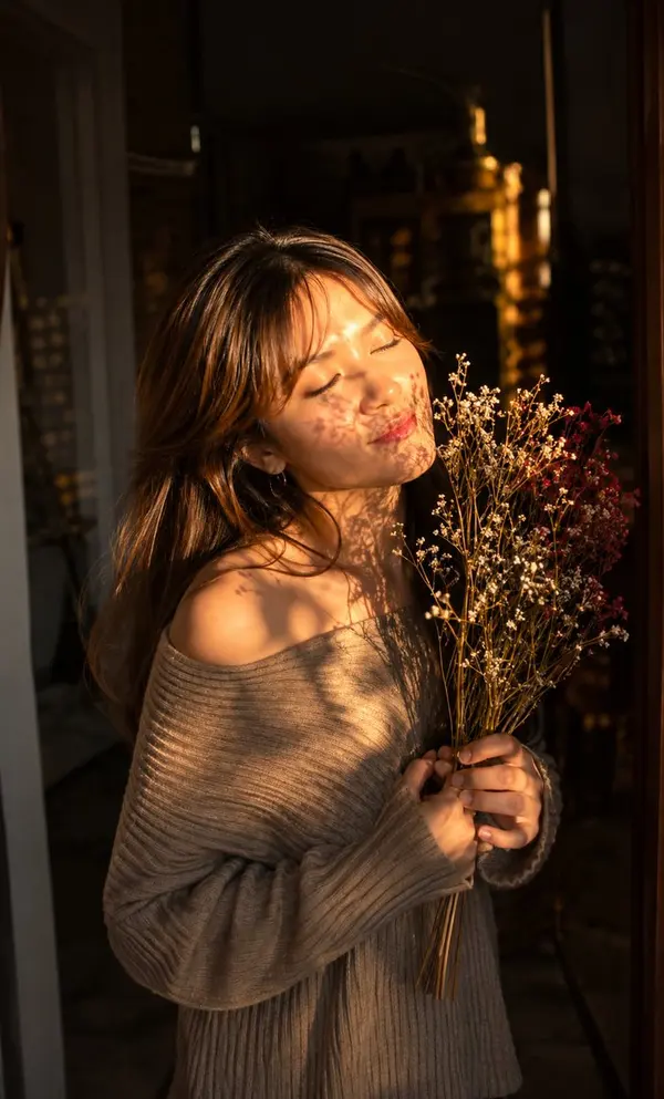 Golden Hour Flower Portrait