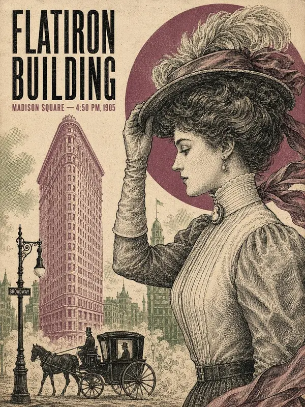 Vintage Brooklyn Bridge Travel Poster — image 3