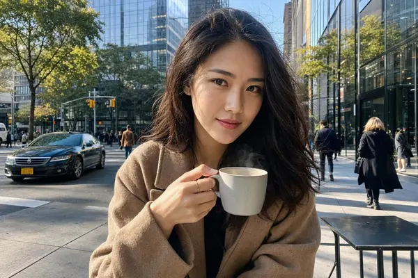 New York Coffee Street Portrait
