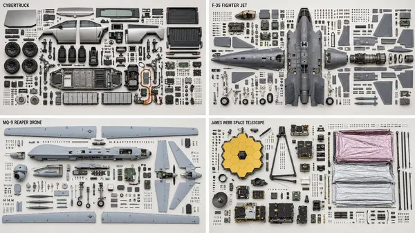 Knolling Teardown of Complex Machines