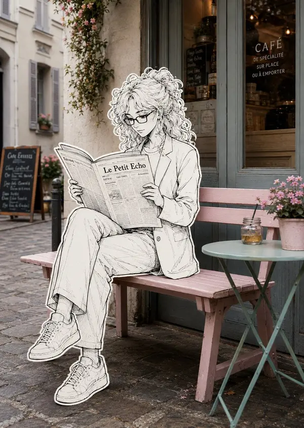 Parisian Café Ink Illustration — image 2