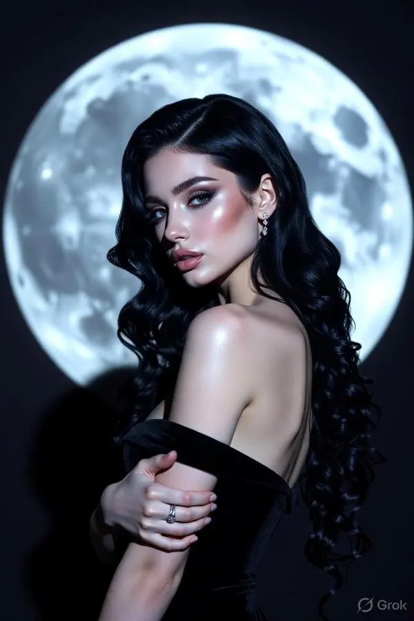 Moonlit Velvet Fashion Portrait — image 2