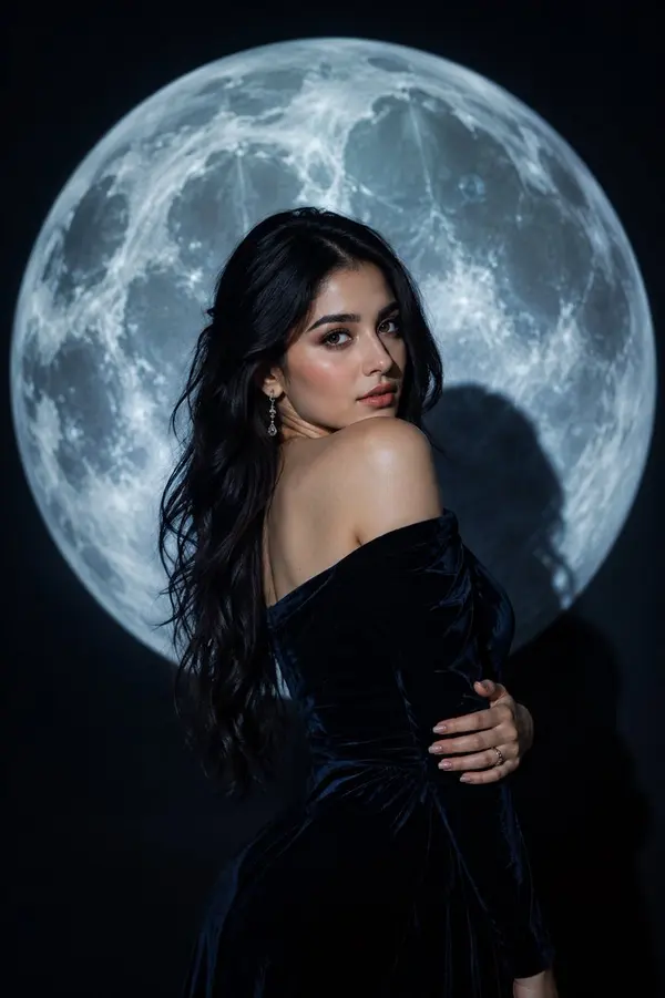 Moonlit Velvet Fashion Portrait — image 3