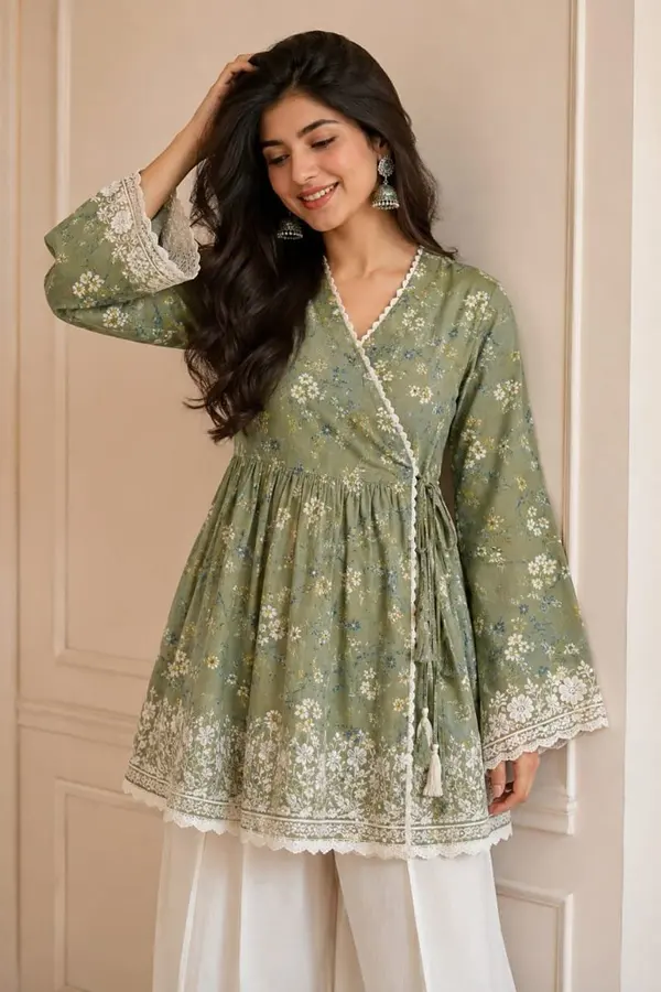 Sage Green Angrakha Portrait