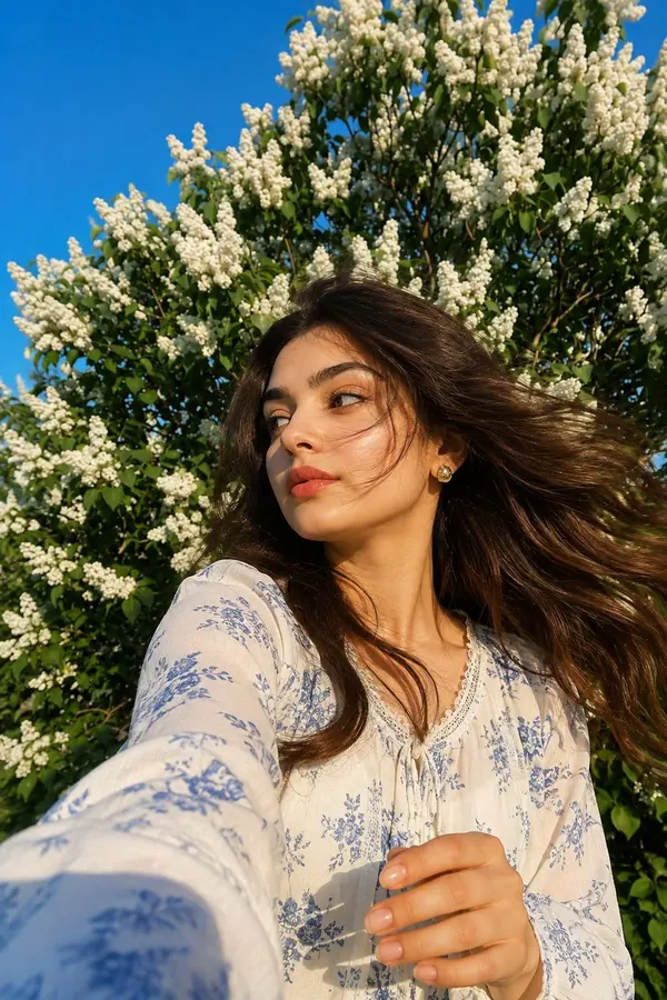 Spring Blossom Candid Selfie