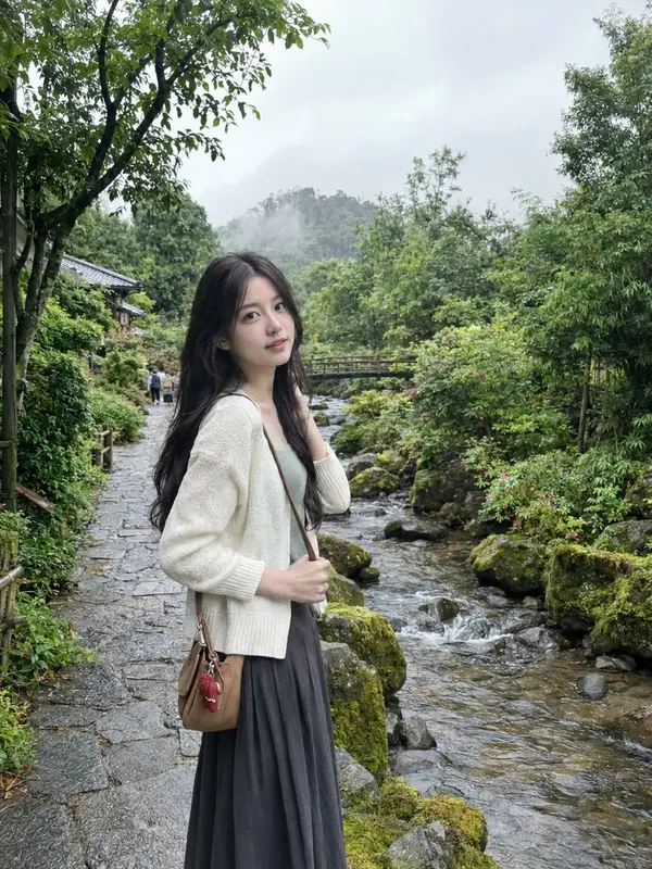 Misty Japanese Garden Travel Portrait