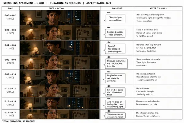 Apartment Confrontation Storyboard