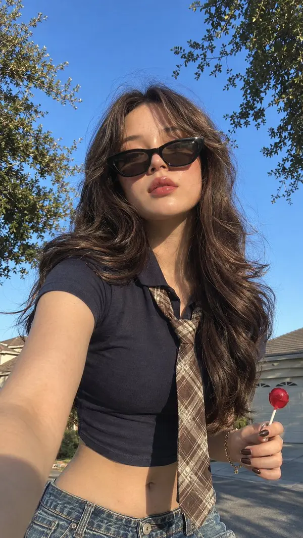 Golden-Hour Cherry Lollipop Portrait
