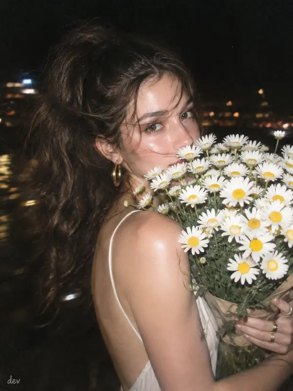 Nighttime Daisy Portrait — image 2