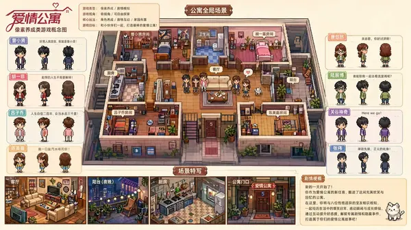 iPartment Pixel Game Concept Art