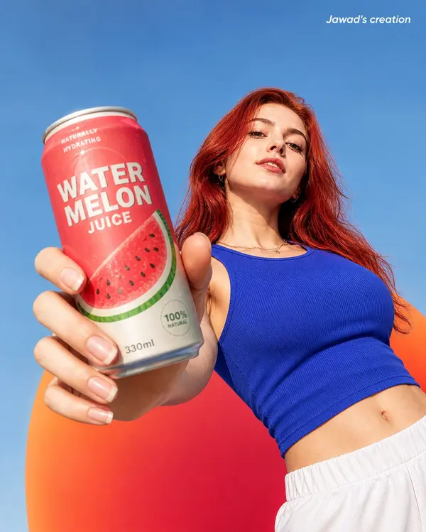 Watermelon Juice Product Shot generated image