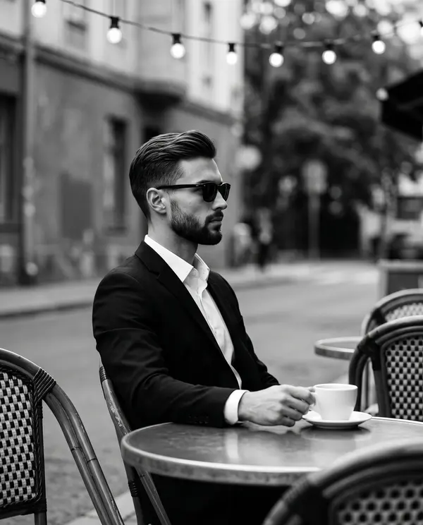 Monochrome Cafe Portrait — image 2