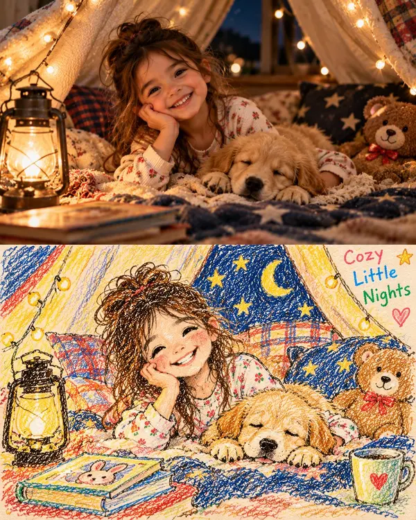 Cozy Blanket Fort Collage — image 2