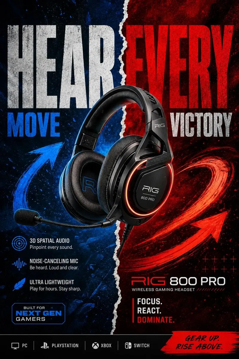 Gaming Headset Split-Theme Poster