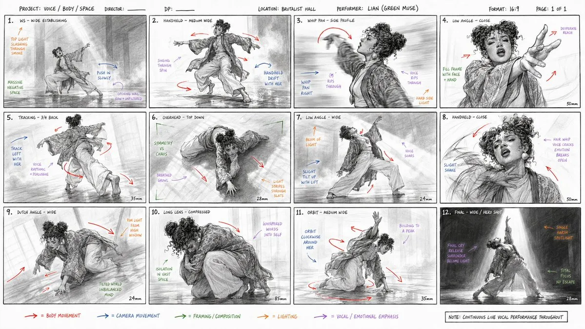 Contemporary Dance Performance Storyboard