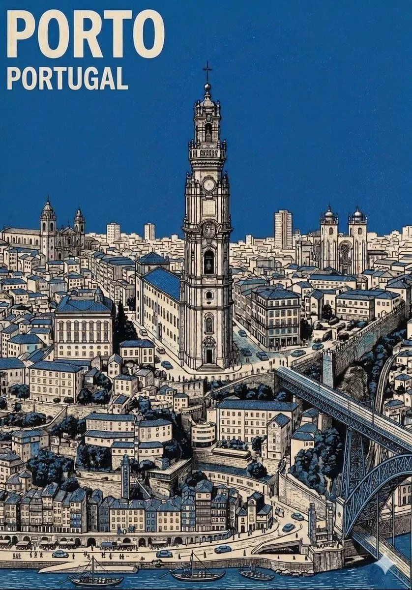 Vintage Porto Travel Poster
