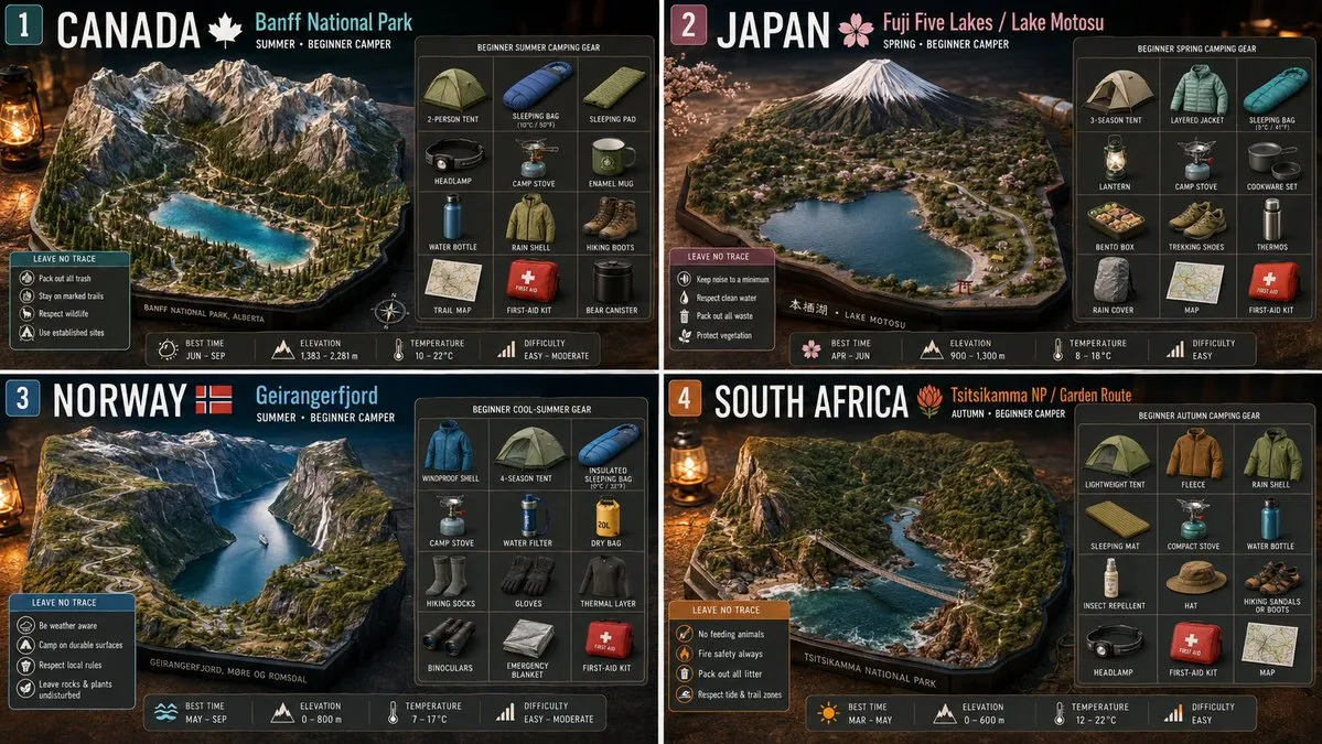 Beginner Camping Guide: 4 Countries