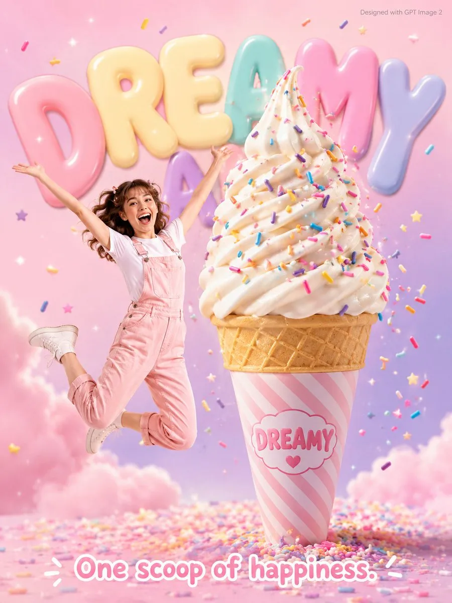 Dreamy Ice Cream Advertisement Poster
