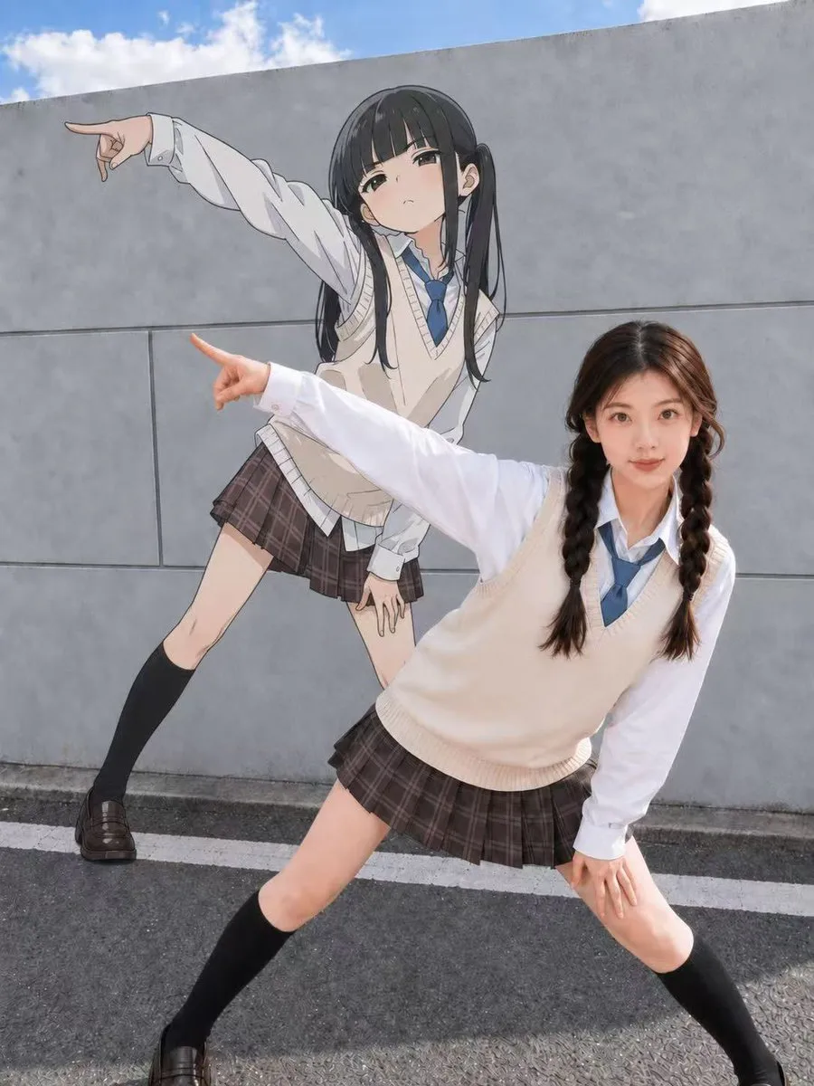Anime Mural Pose Recreation