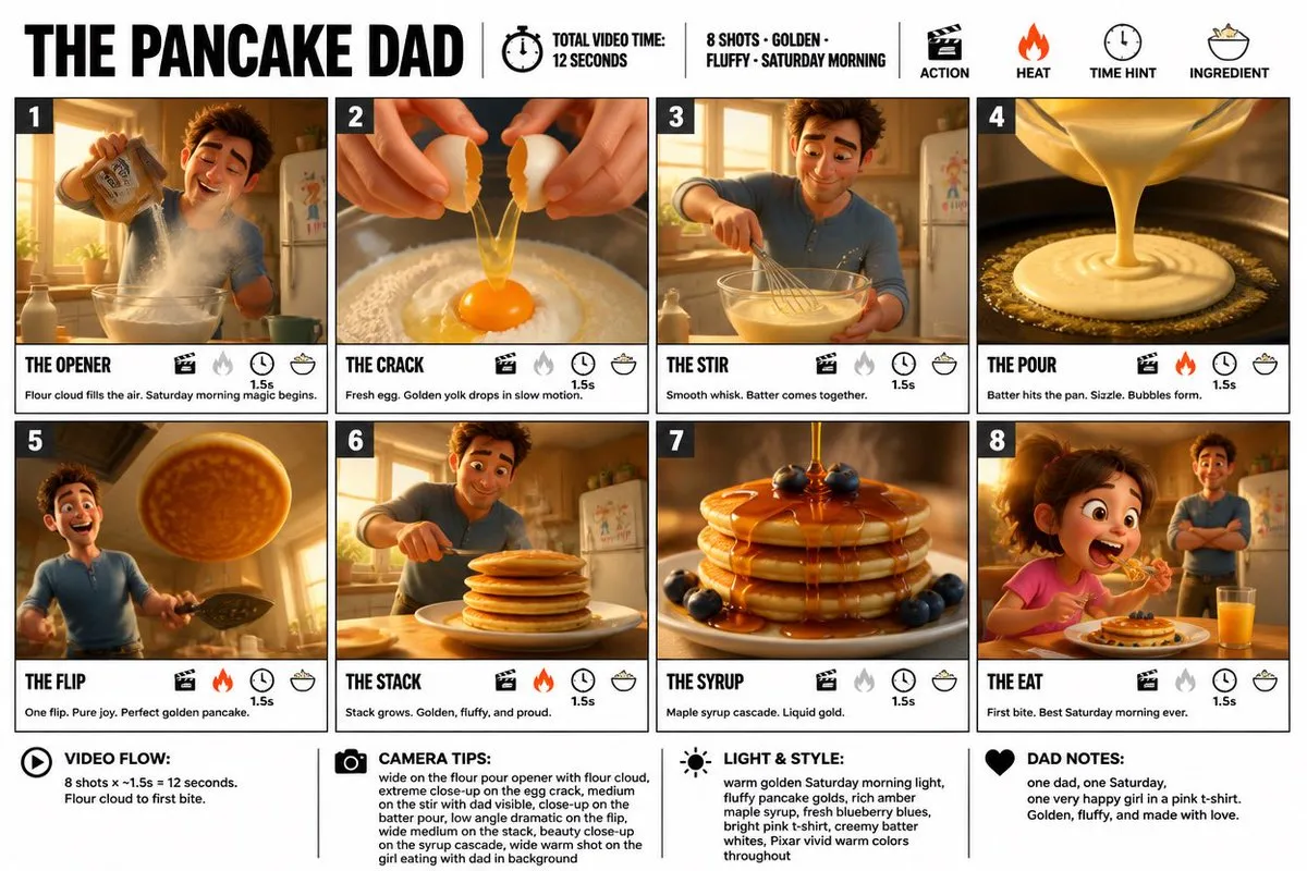 The Pancake Dad: 8-Panel Storyboard