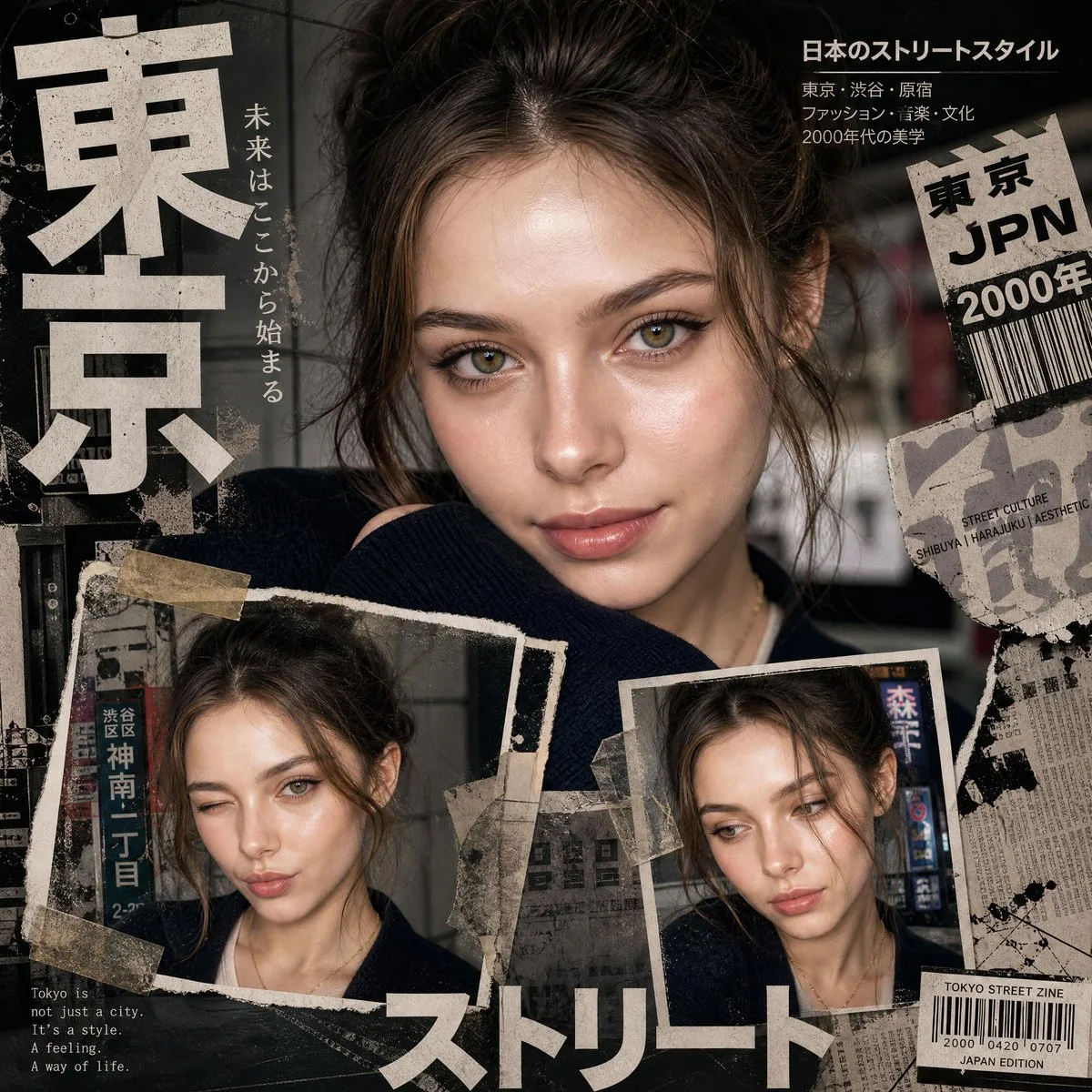 Y2K Tokyo Street Editorial Collage