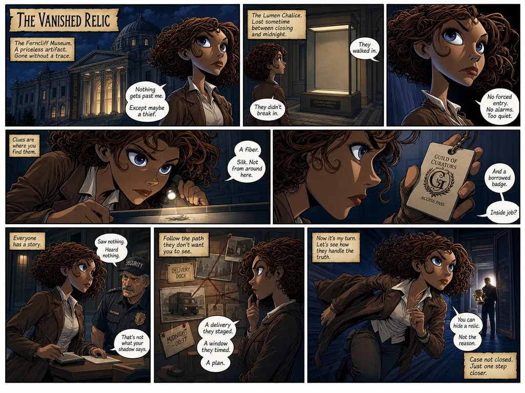 The Vanished Relic: Comic Book Page
