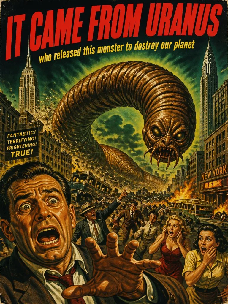 It Came from Uranus: 1950s Sci-Fi Poster
