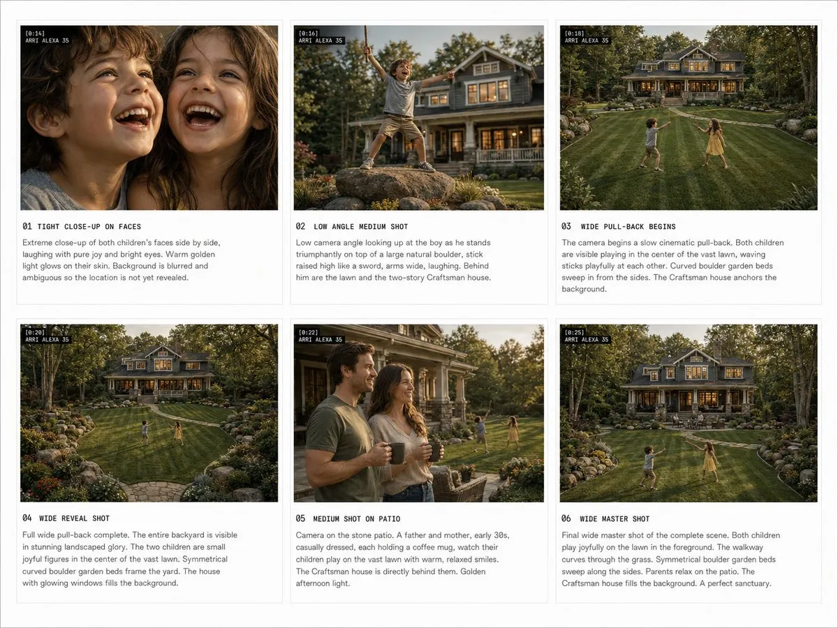 Scene 2 Storyboard: Family Backyard Sequence