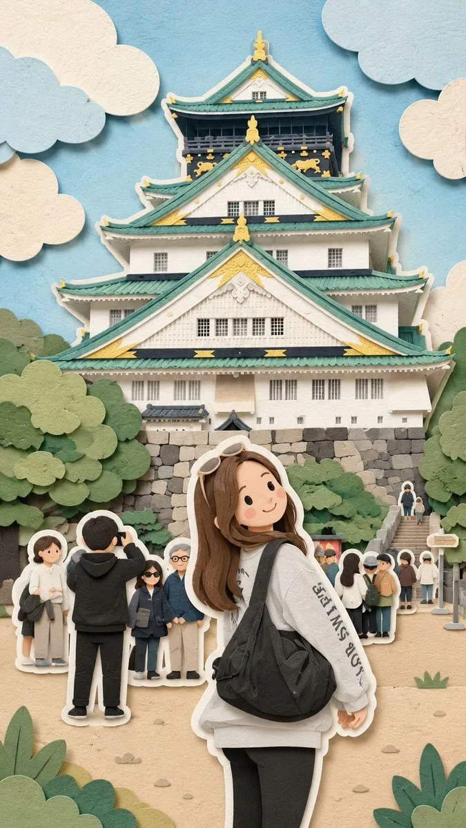 Kawaii Travel Diorama at Japanese Castle