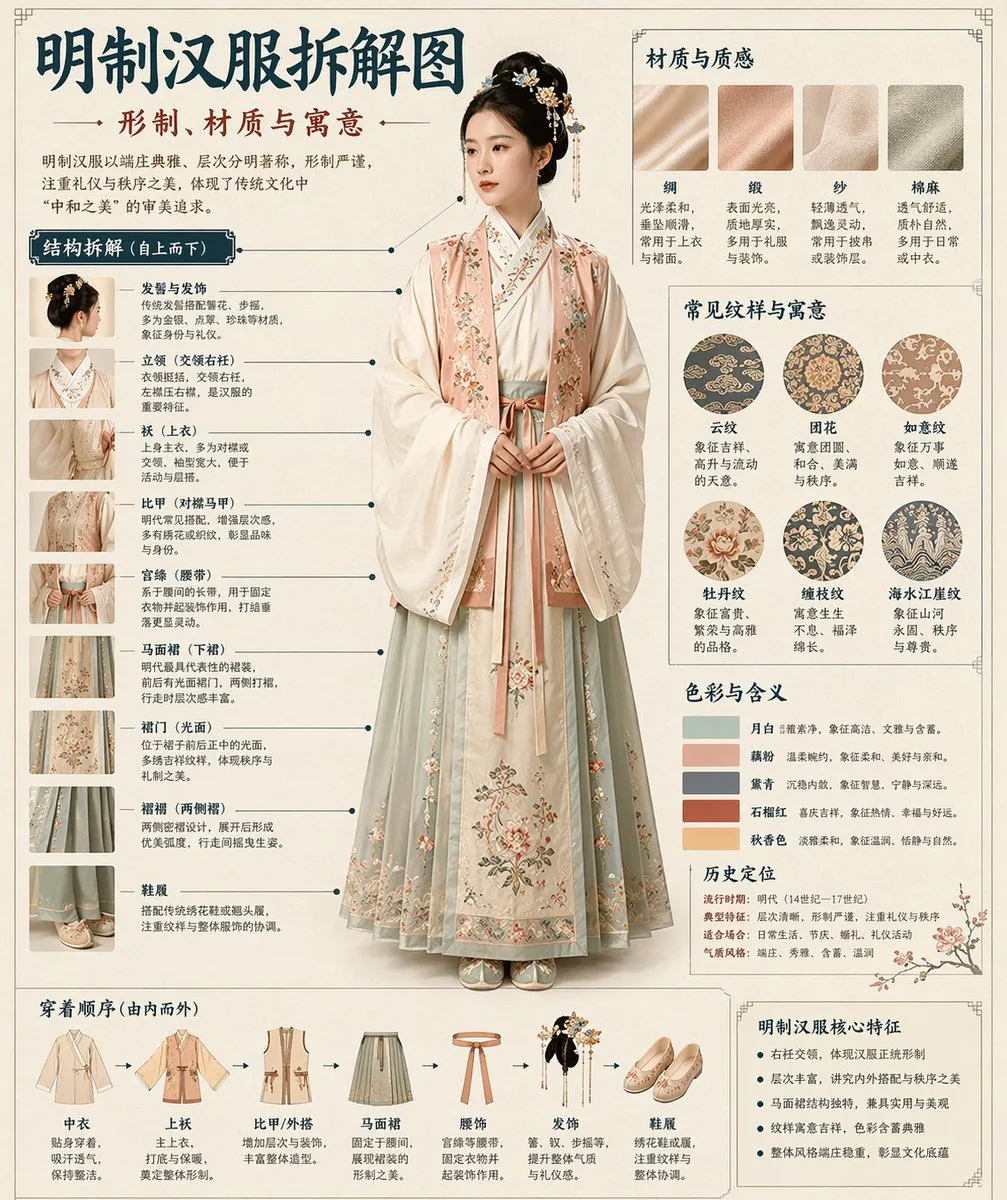 Ming Dynasty Hanfu Deconstruction Infographic