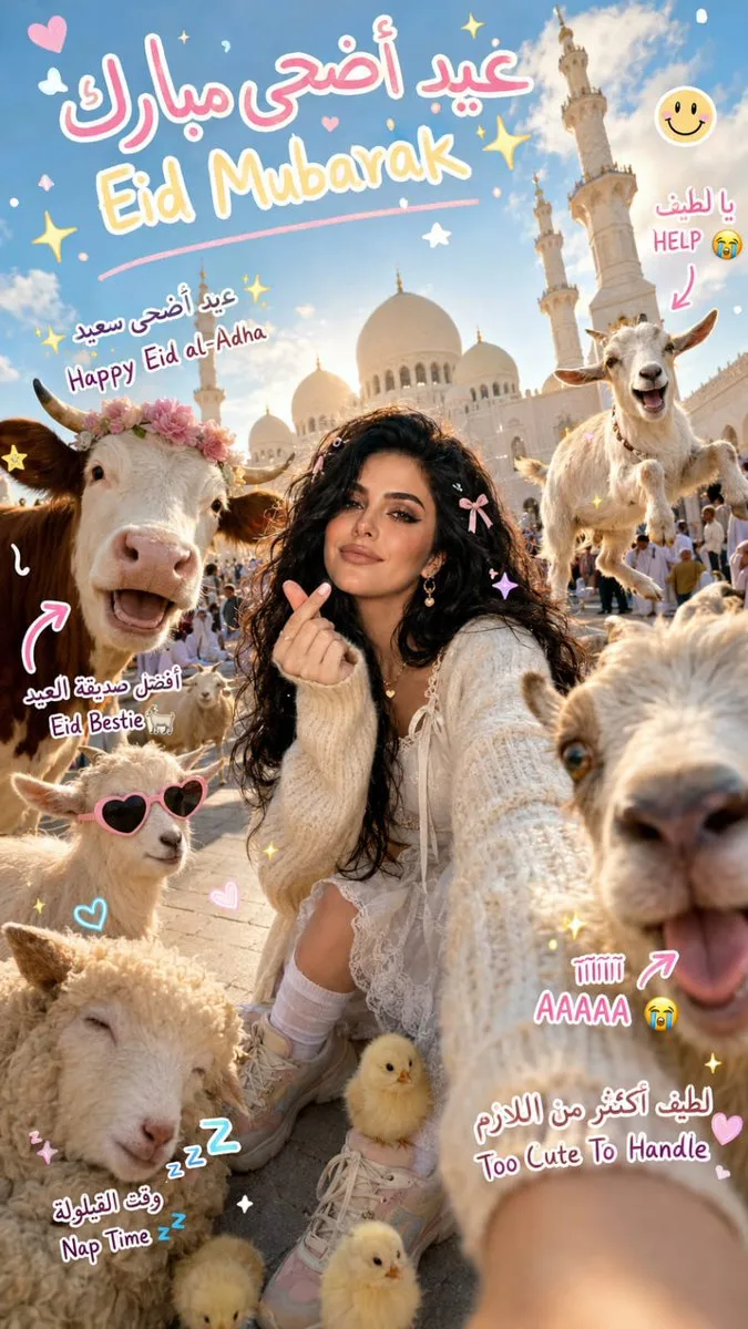 Eid Mubarak Selfie with Animals