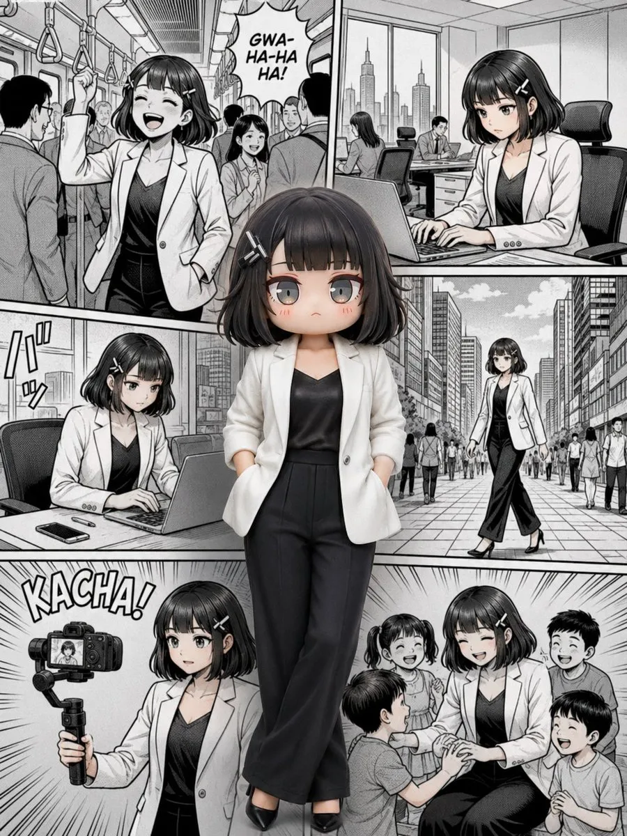 Gugu Gaga: Professional Woman in Manga Collage