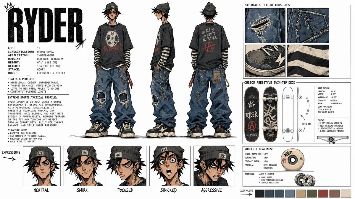 RYDER Character Design Sheet