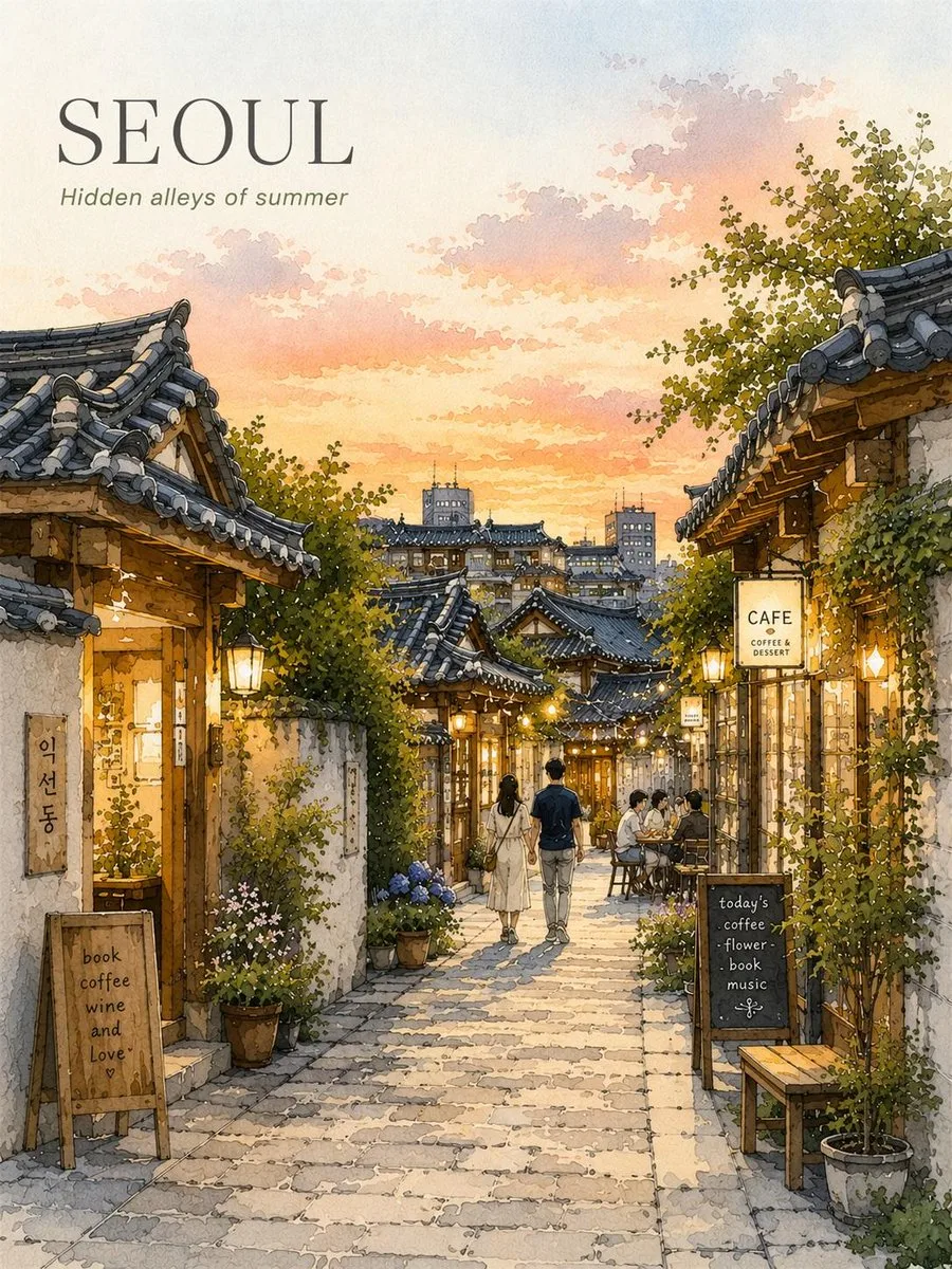 Seoul Travel Poster