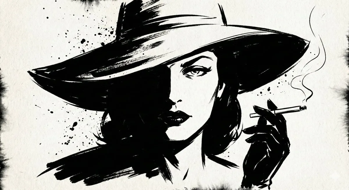 Ink Noir Portrait with Bold Splatter