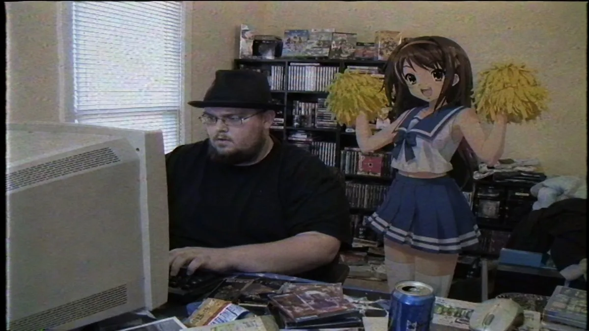 Early 2000s Computer Room with Anime Character