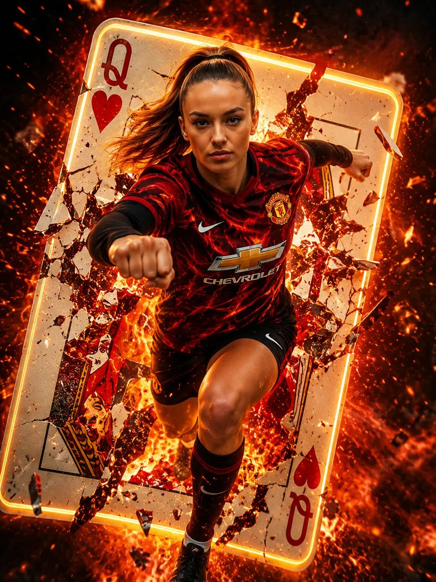 Fiery Queen of Hearts Soccer Action
