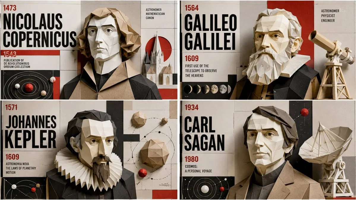 Four Famous Astronomers Poster Grid